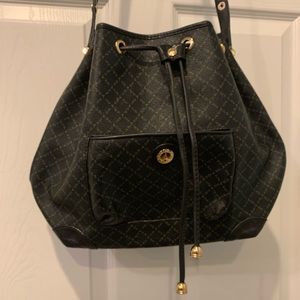 Latour Eiffel Black Drawstring Bag with Crossbody